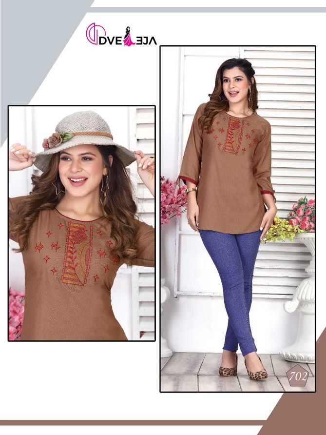 Dveeja Jennifer New Designer Fancy Ethnic Wear Rayon Top Collection